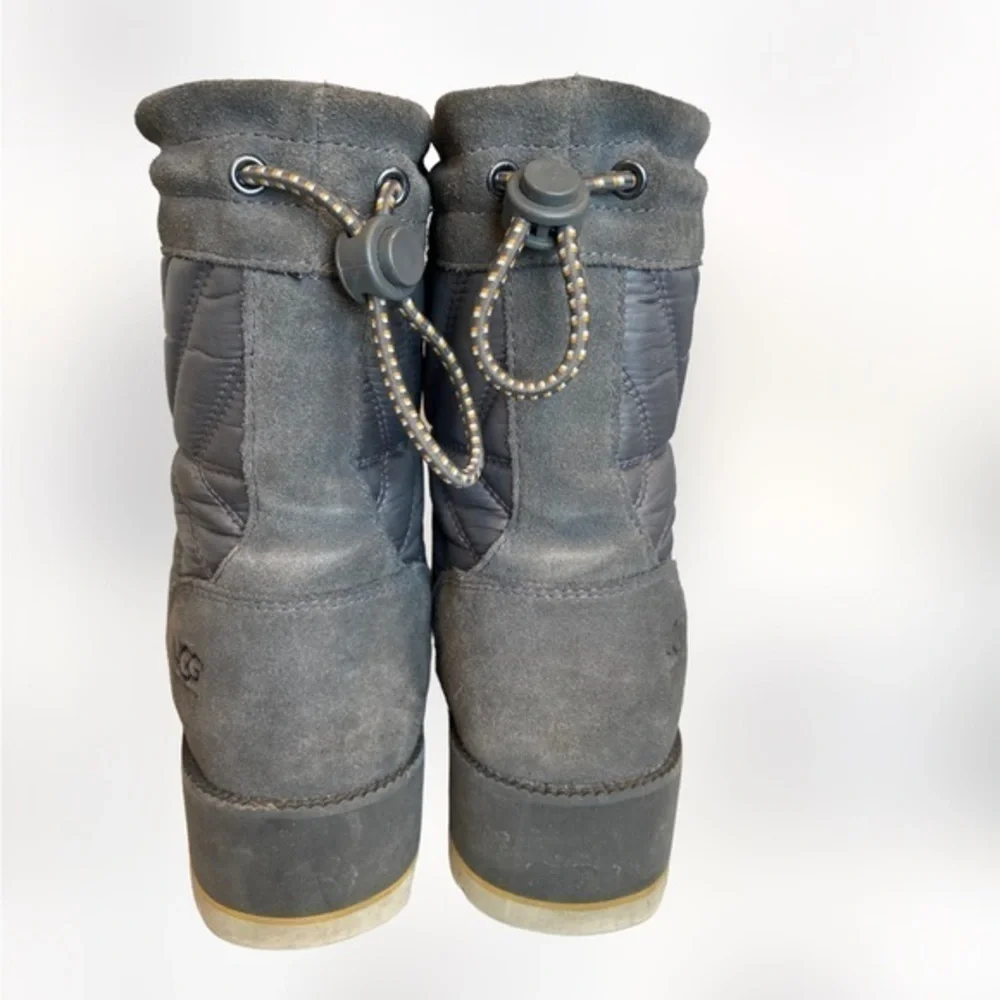 UGG Beck Boot Charcoal Gray Silver Quilted